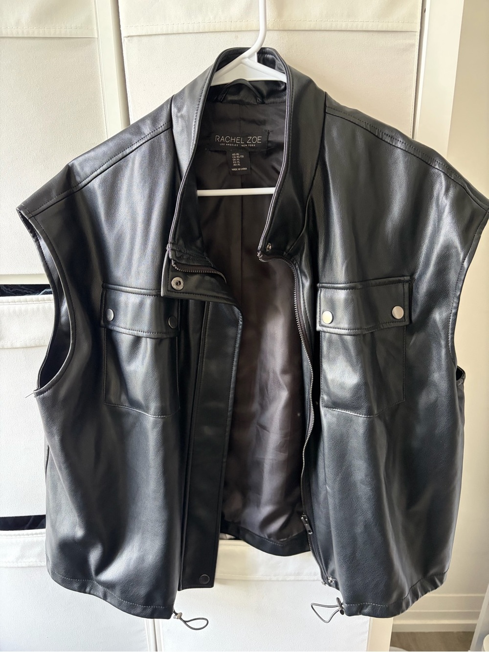 Rachel Zoe women’s Black faux Leather Vest